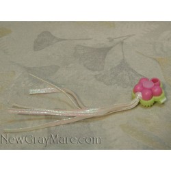 Green Flower Barrette white